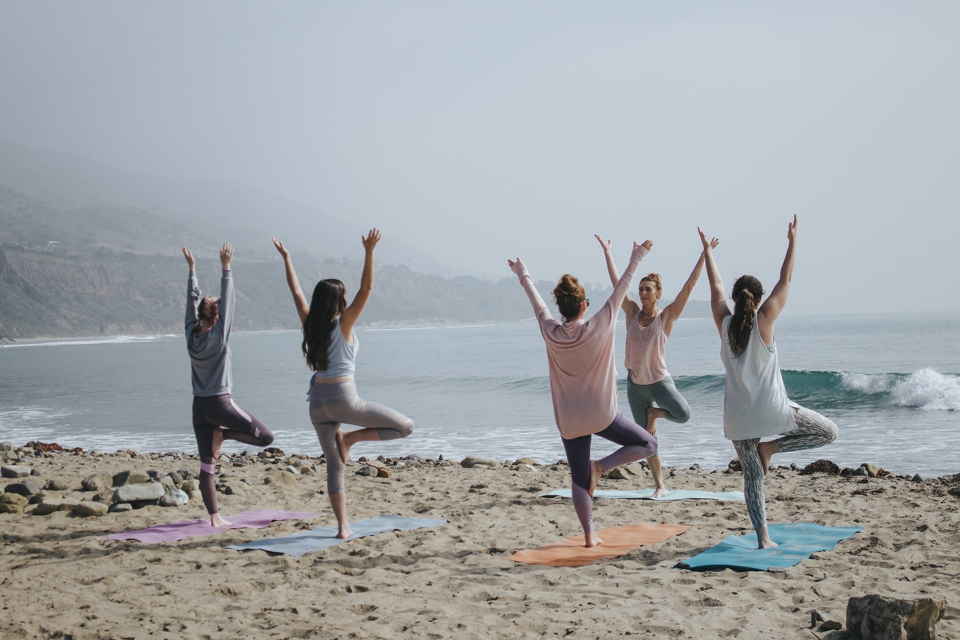 yogatime på stranden