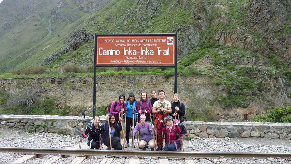 Vores gruppe ved starten af ​​Inca Trail